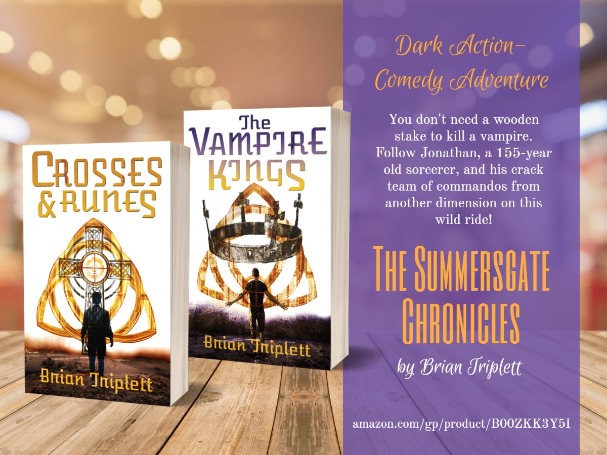 3D book images for Crosses and Runes; The Vampire Kings by Brian Tripplet and a brief series description