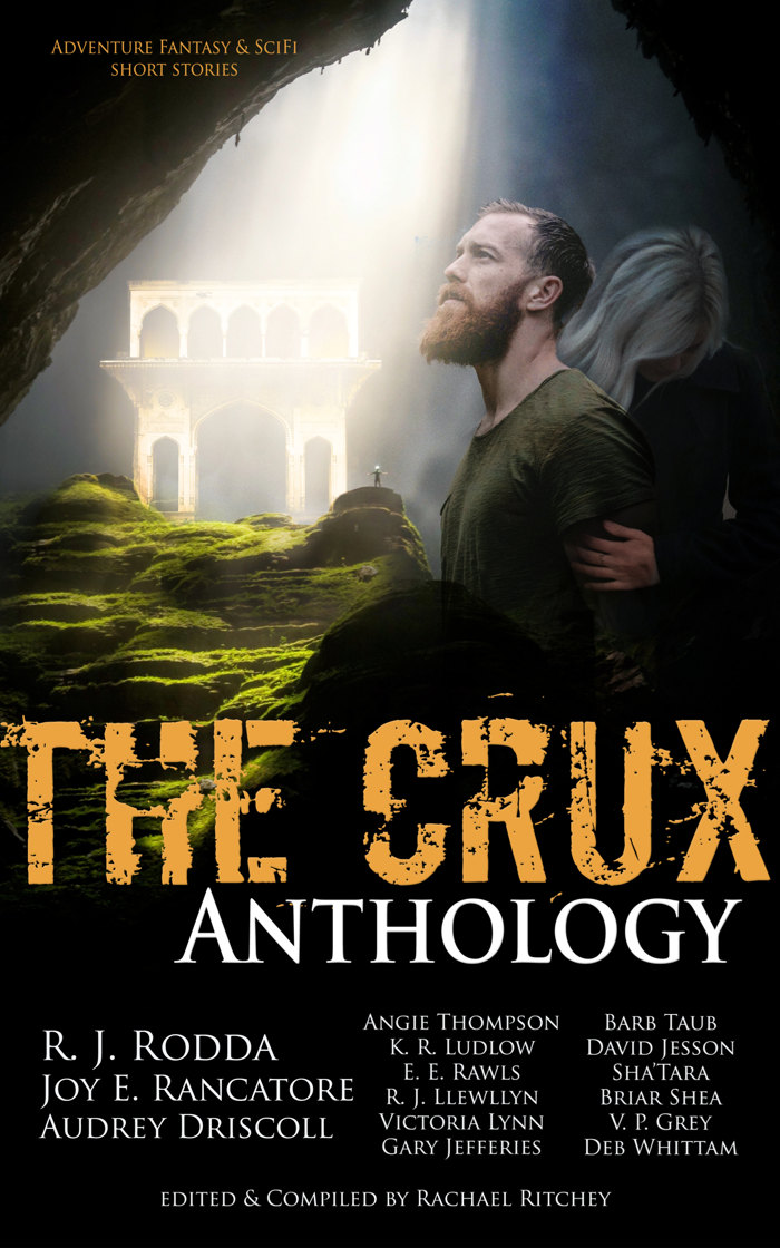 The cover design of The Crux Anthology by 16 international authors