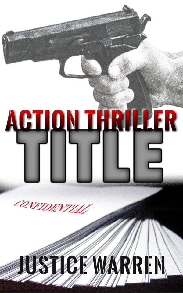 Book cover of a hand holding a pistol over a stack of confidential papers