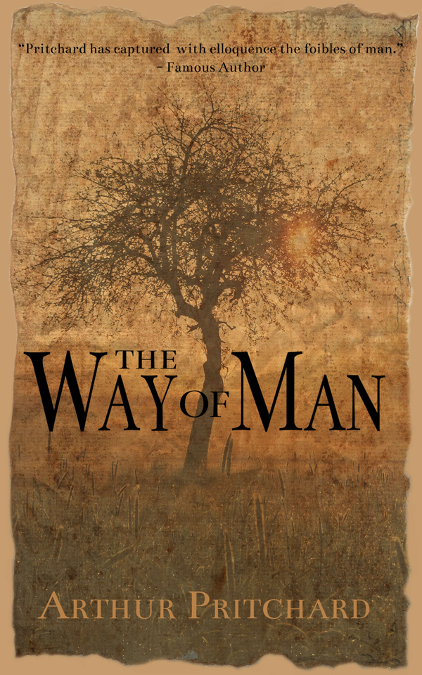 A parchment-like book cover with black text over a leafless tree