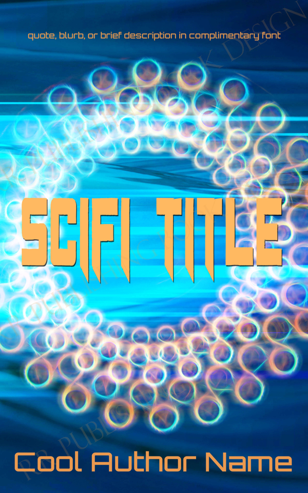 A blue bookcover with a futuristic circle made of smaller brightly colored circles.