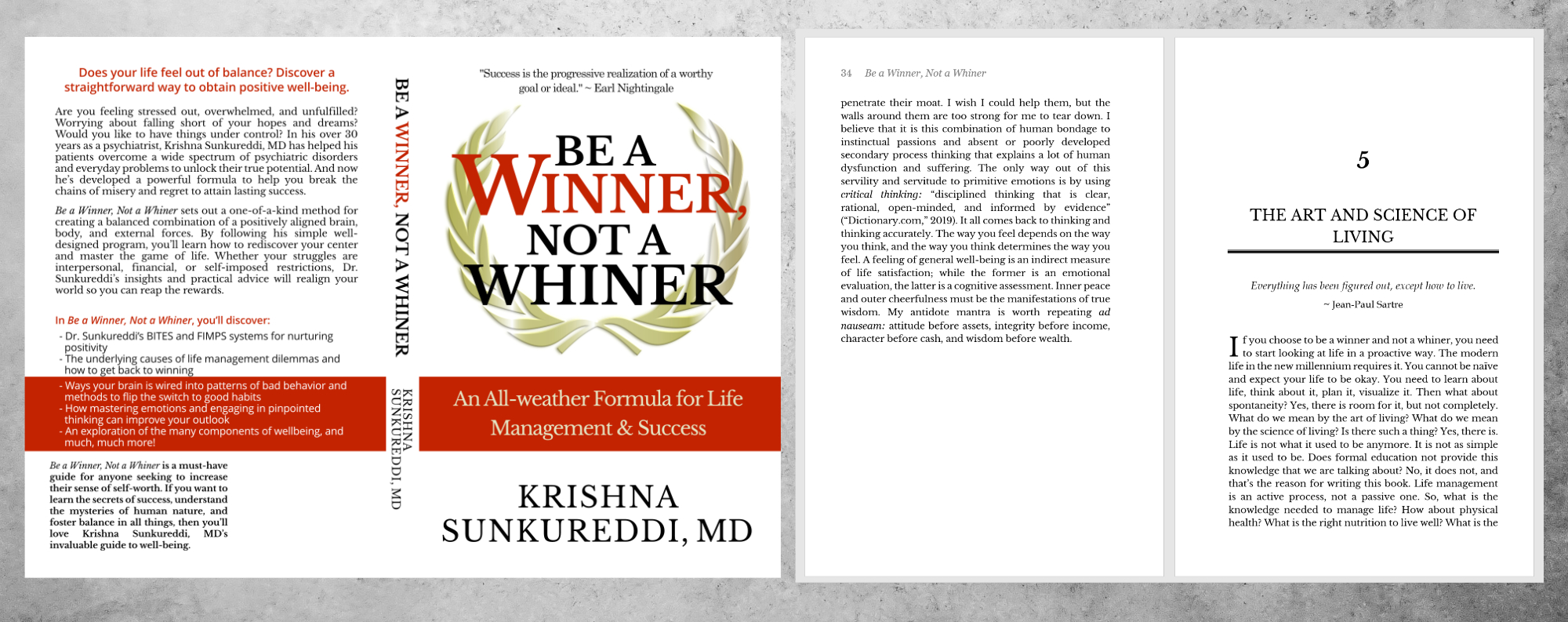 Example image of book Be a Winner, Not a Whiner by Krishna Sunkureddi, MD