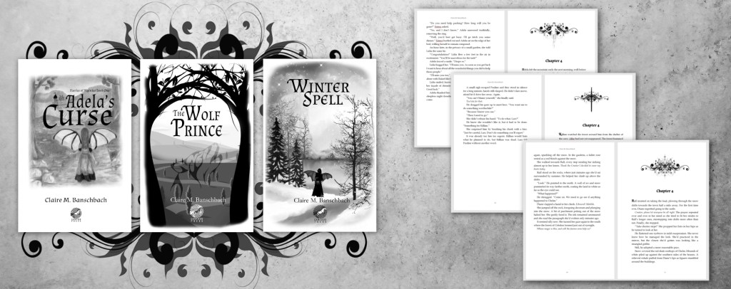 Example image of book interiors for the Faeries of Myrnius series by Claire M. Banschbach