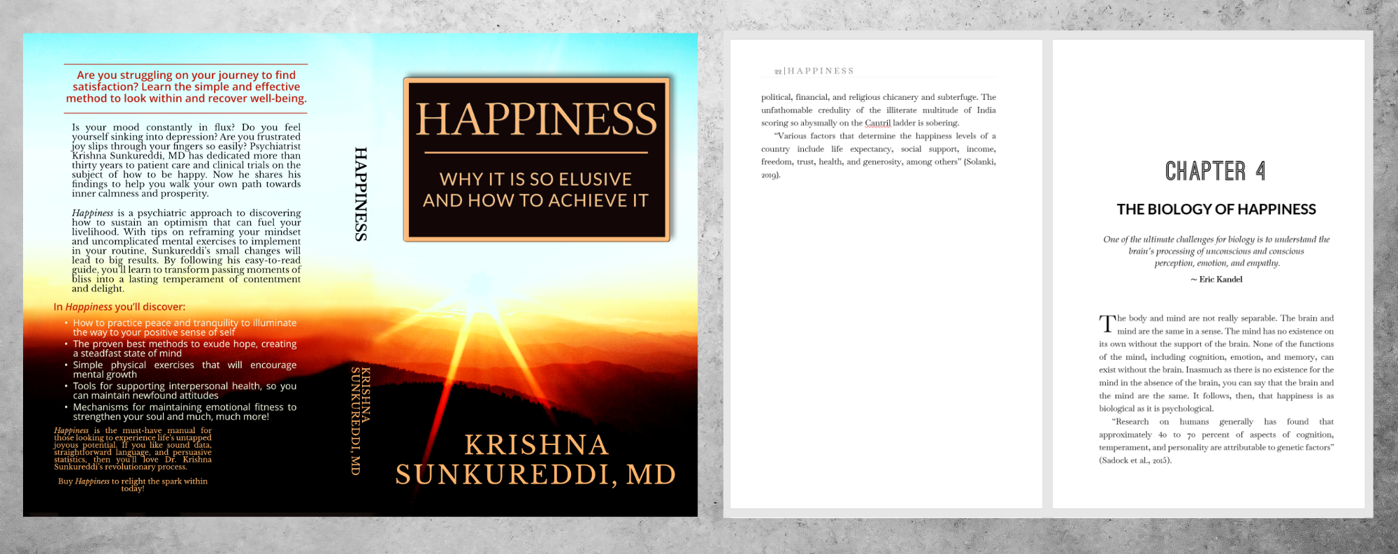 Example image of book Happiness by Krishna Sunkureddi, MD